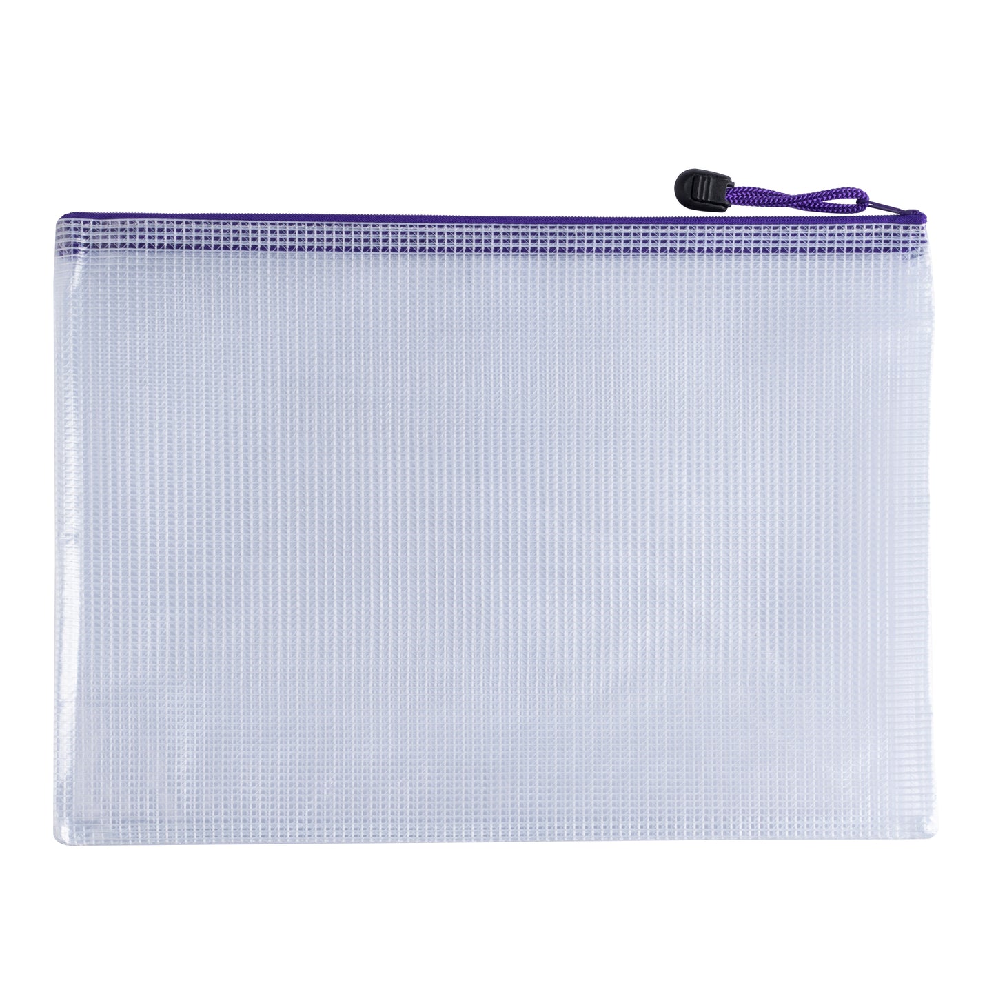 Pack of 12 A4 Purple PVC Mesh Zip Bags