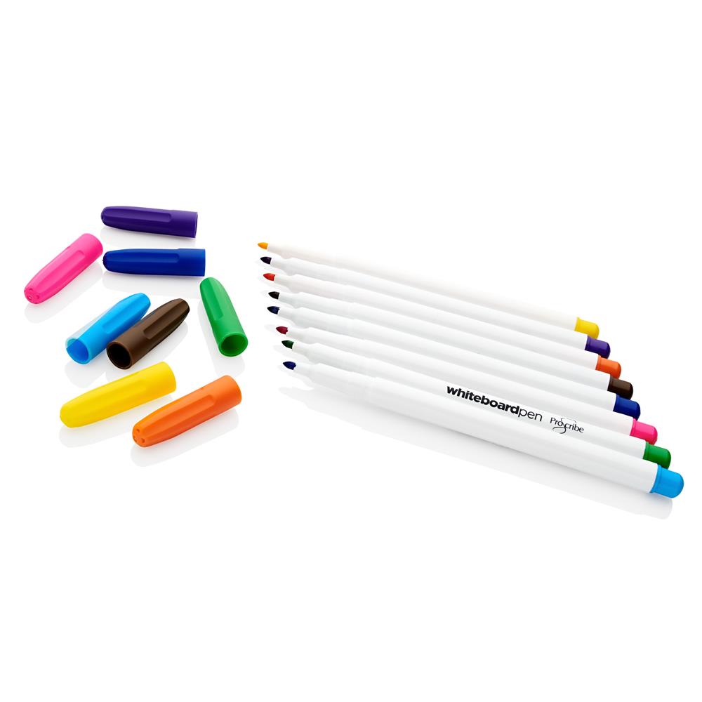 Pack of 8 Assorted Dry Wipe White Board Markers by Pro:scribe