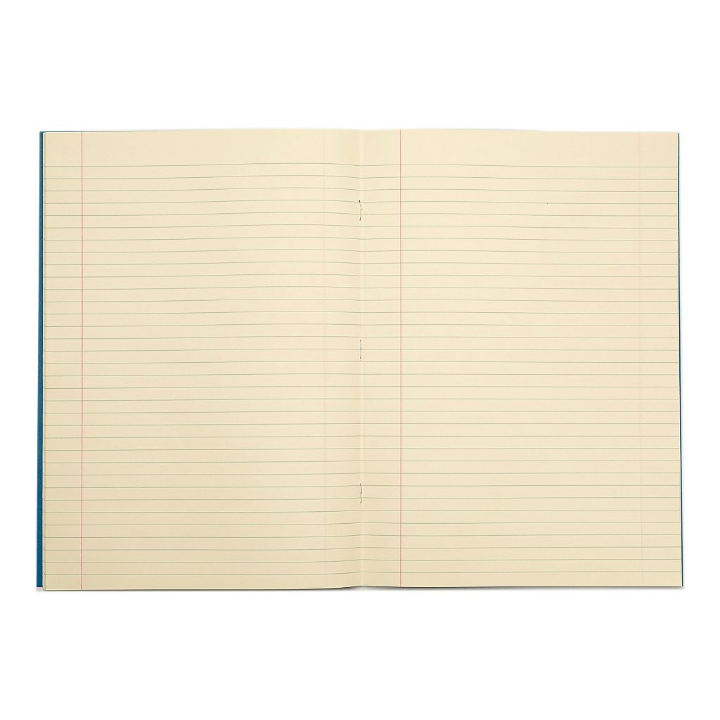 Rhino A4 48 Page Light Blue with Cream Tinted Paper 8mm Lined with Margin Exercise Book