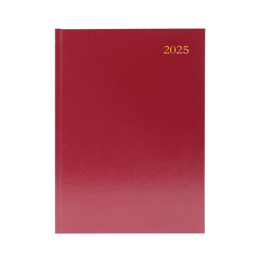 Janrax 2025 A5 Week To View Burgundy Desk Diary