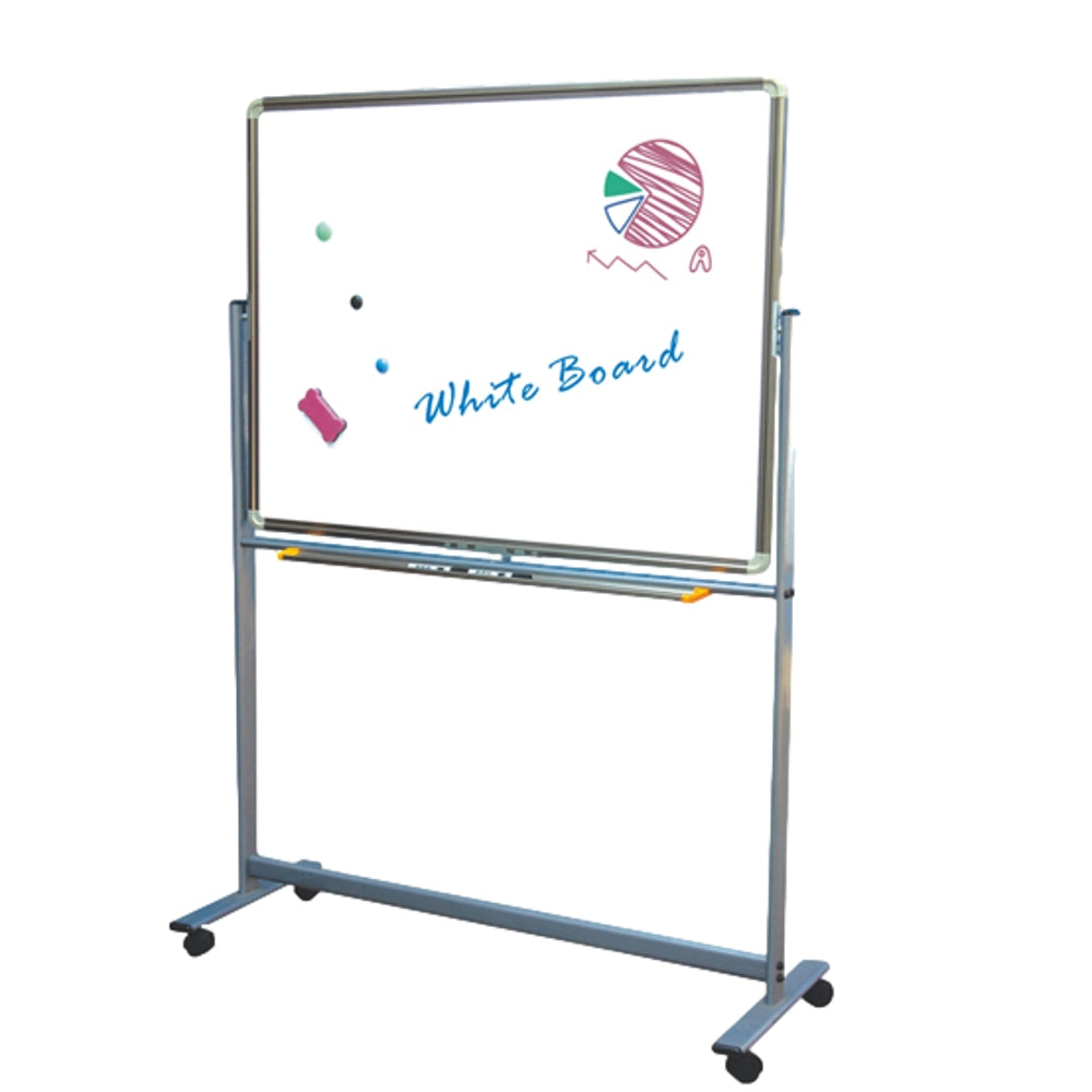 Double Side Movable Magnetic Whiteboard with Frame 90 x 120cm