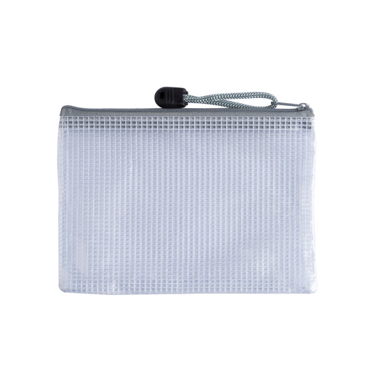 Pack of 12 A6 Grey PVC Mesh Zip Bags