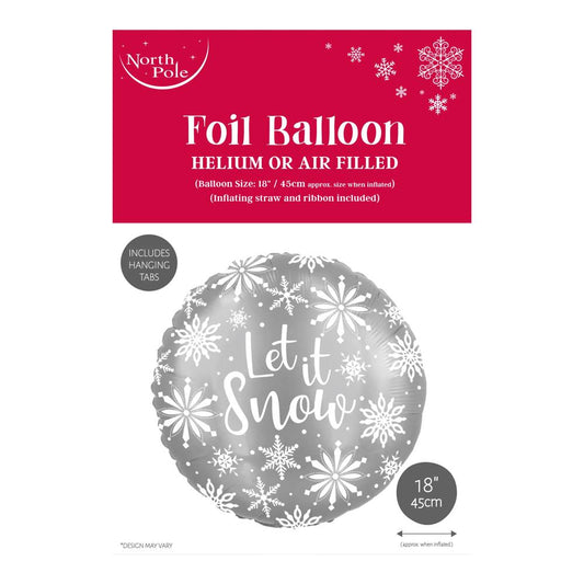 18" Let Is Snow Christmas Foil Balloon