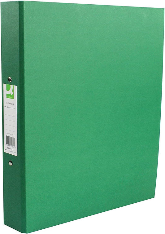 Pack of 10 25mm A4 2 Ring Paper Over Board Green Binders