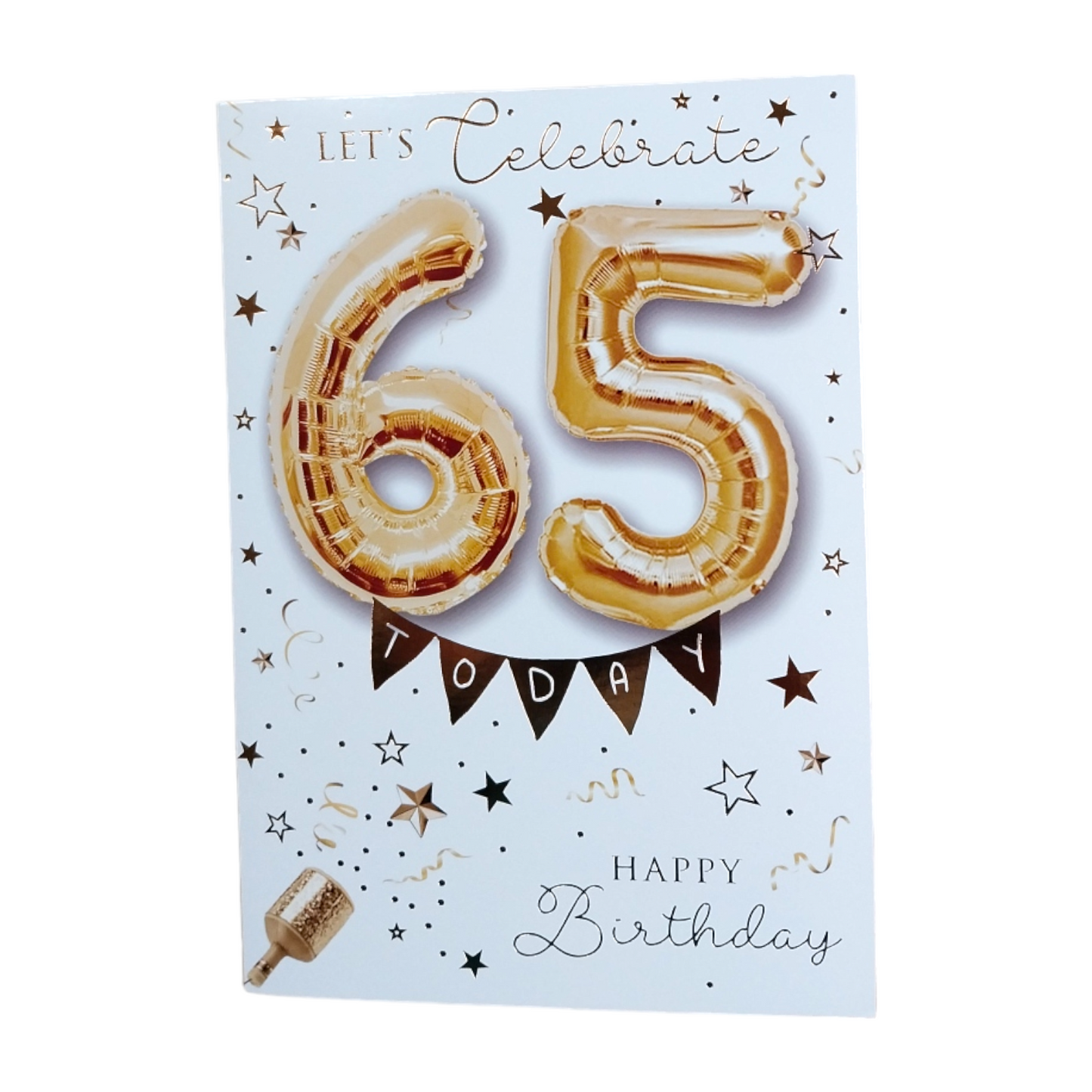 Let's Celebrate 65th Happy Birthday Balloon Boutique Greeting Card