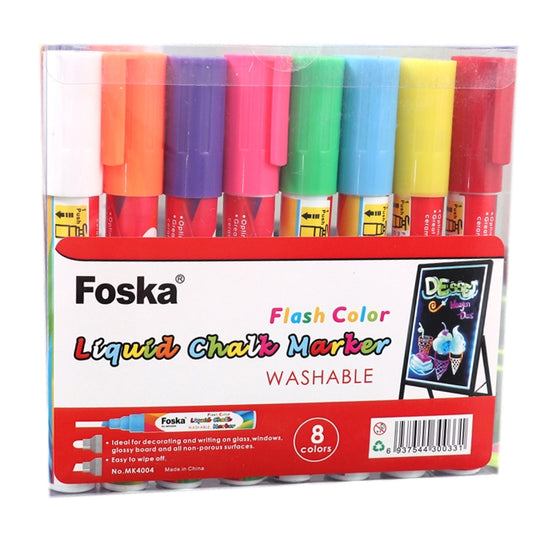 Pack of 8 Assorted Colour Liquid Chalk Markers