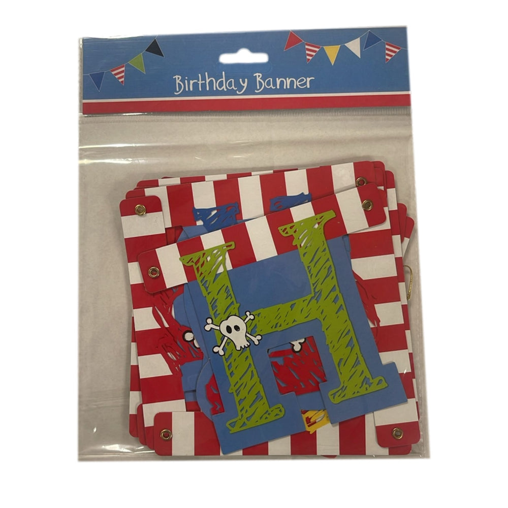 Pirate Design "Happy Birthday" Letter Banner 