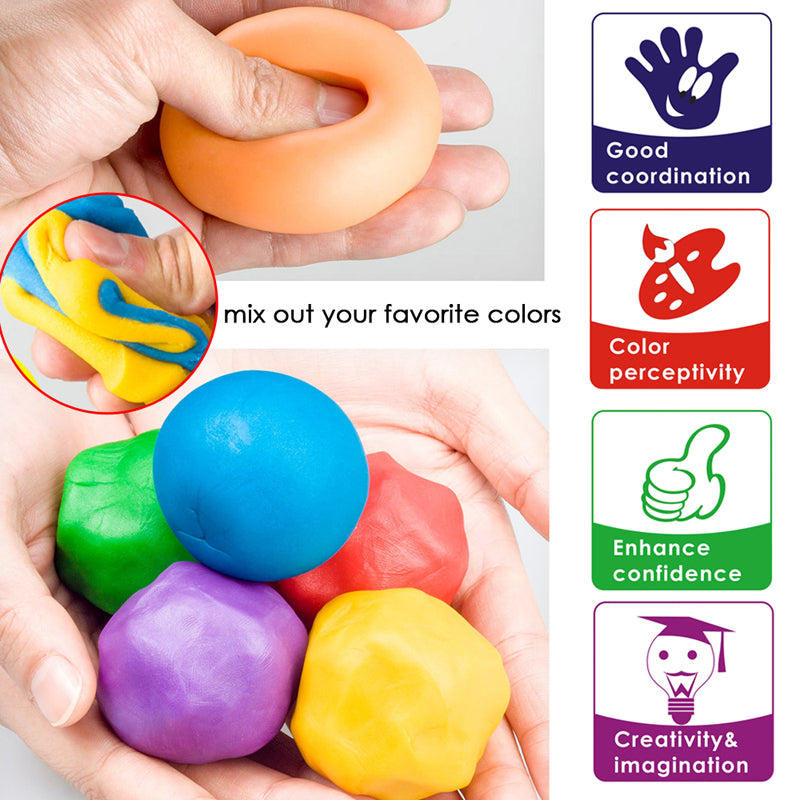 Pack of 6 Assorted Colour Play Dough 60g