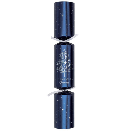 Pack of 50 12" Blue & Silver Tree Design Christmas Crackers