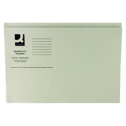 Pack of 100 Mediumweight 250gsm Foolscap Buff Square Cut Folders