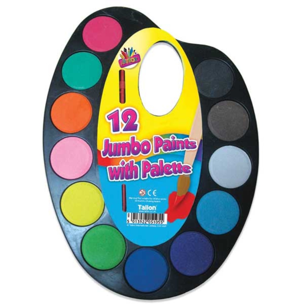 12 Jumbo Paints on Palette