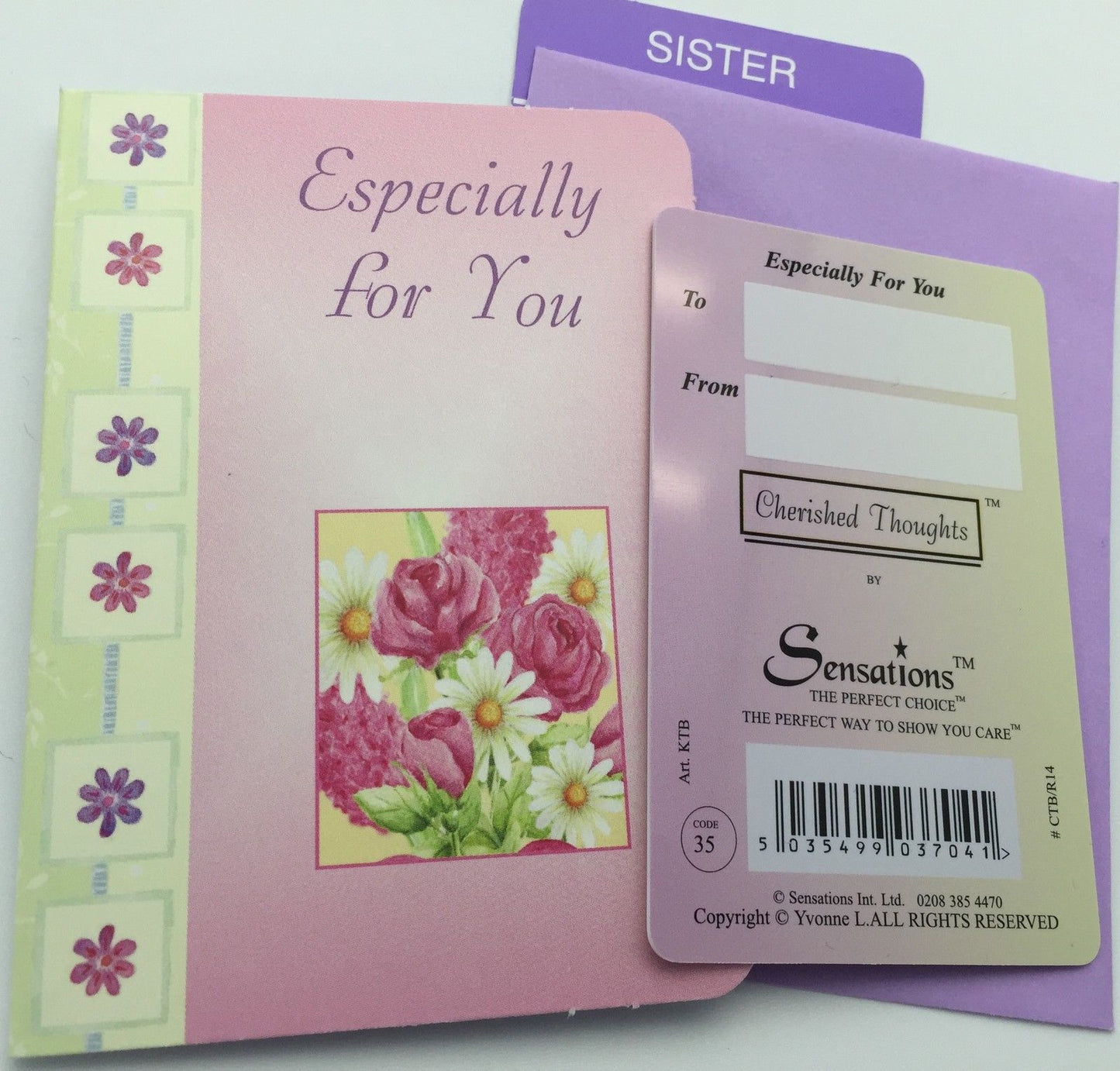 Sister,You`re Precious To Me....Wallet Card (Sentimental Keepsake Wallet /Purse Card)