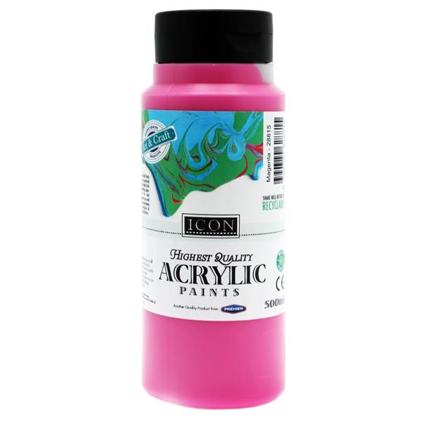 Magenta Acrylic Paint 500ml by Icon Art