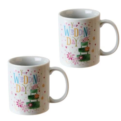 Blue Eyed Sun 'On your Wedding Day' Set of Two Mugs