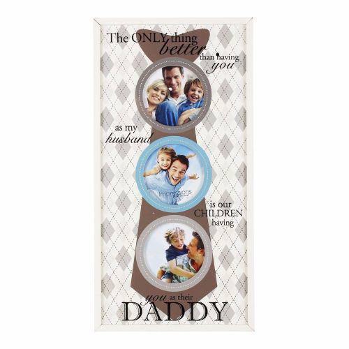 Daddy 3.5"x3.5" MDF Wall Photo Frame - 3 Apertures