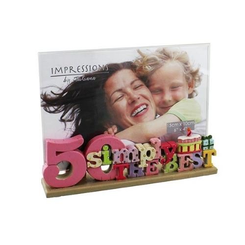 Impressions by Juliana Lettering Photo Frame - Best 50 Years - 6" x 4" - FR262