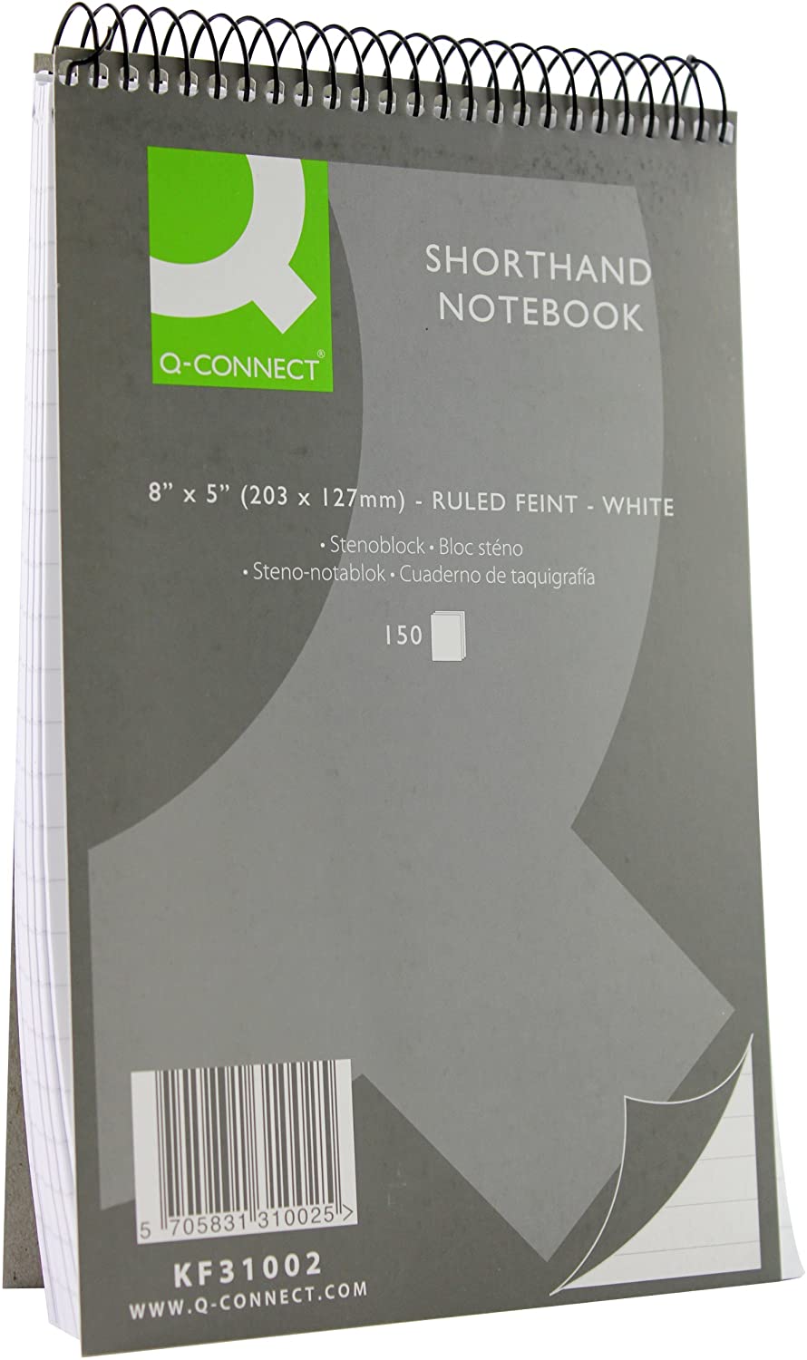 Pack of 10 Feint Ruled Shorthand Notebooks 300 Pages 203x127mm