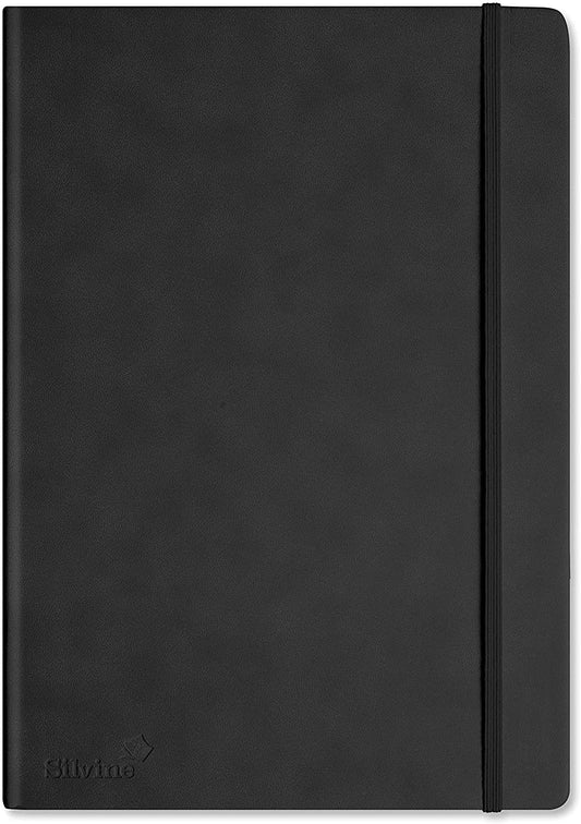 Silvine A4 Black Executive Soft Feel Notebook Journal 160 Pages