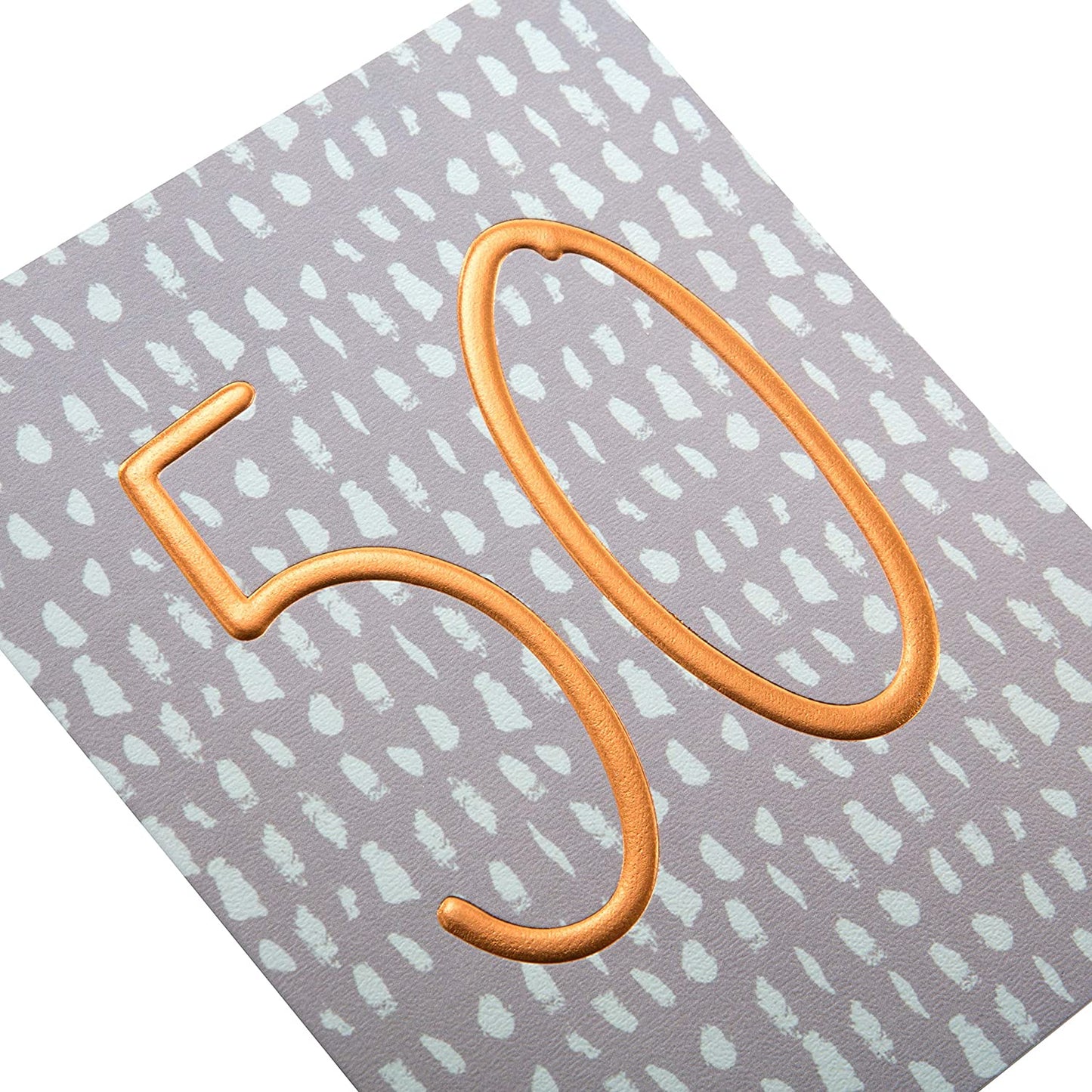 Embossed Copper Foil Number Design 50th Birthday Card