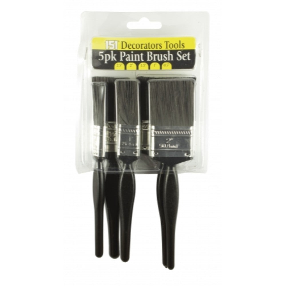 Pack of 5 Synthetic Paint Brushes