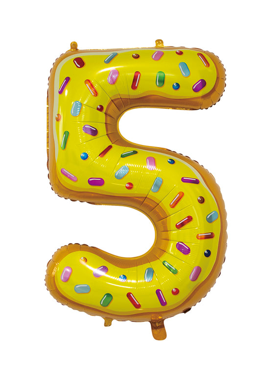 Giant Foil Young Editions Doughnut Theme Design 5 Number Balloon