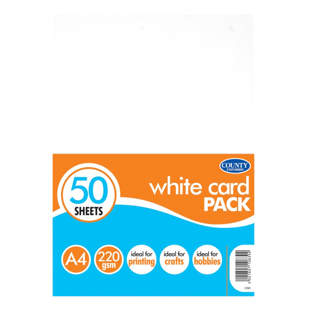 50 A4 White Card Pack 220gsm