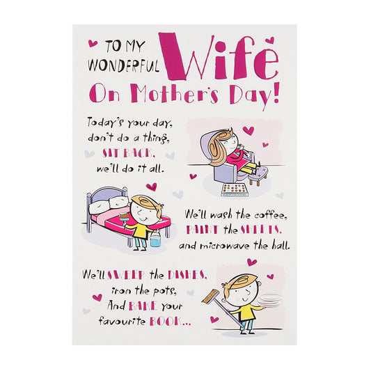 Wife Mother's Day Card Whole Day Off