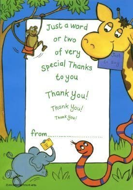 Pack of 20 Jungle Theme Thank You Sheets with Envelopes