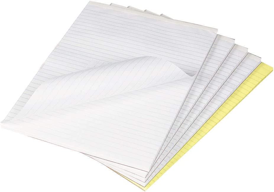 Pack of 10 Feint Ruled Board Back Memo Pad 160 Pages A4