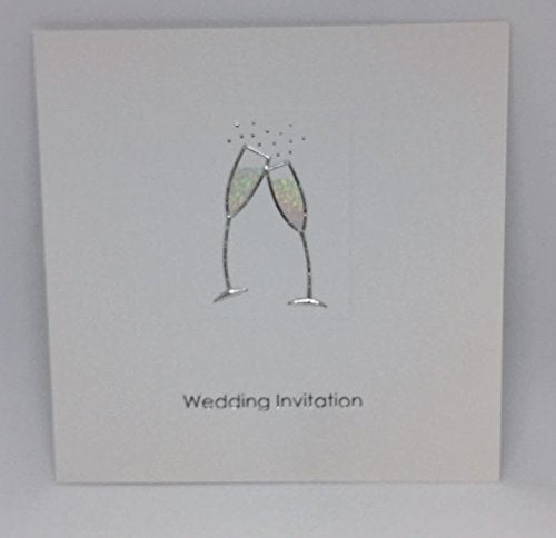 Pack of 5 Jean Barrington Wedding Invitations - Champagne Glasses