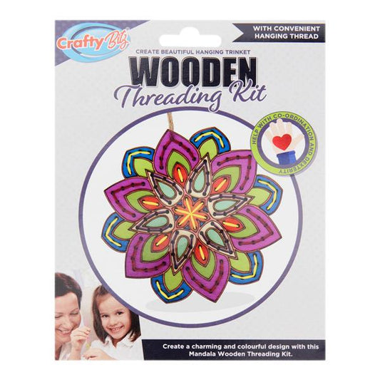 Mandala Design Wooden Threading Kit by Crafty Bitz