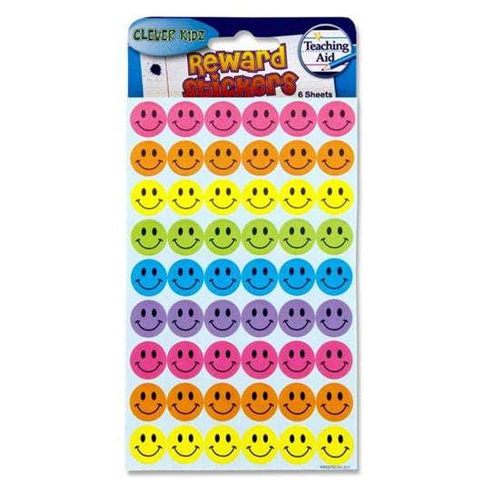 Clever Kidz 6 Sheets Reward Stickers 3 Assorted