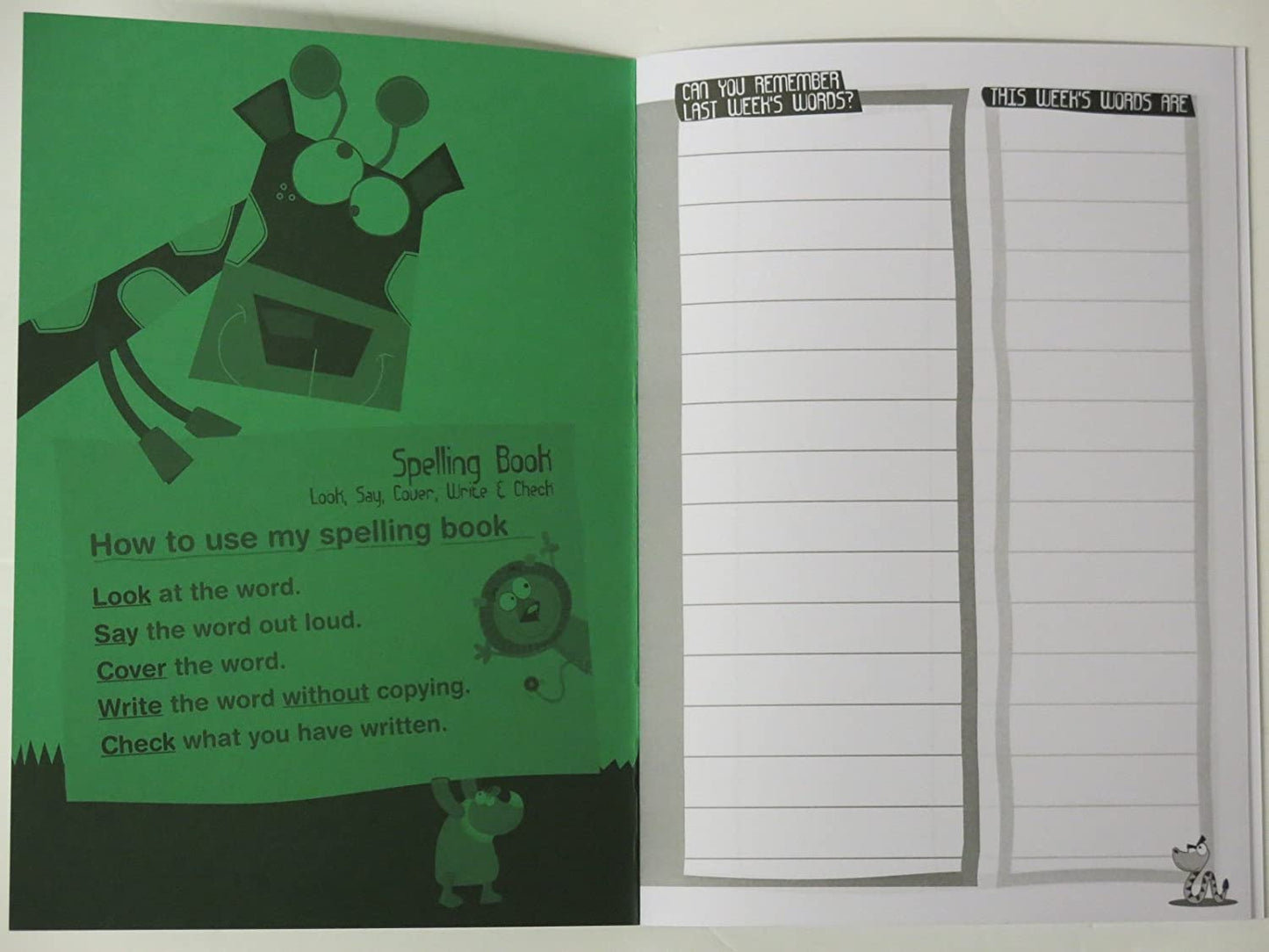 Silvine A5 Spelling Book - Green Cover