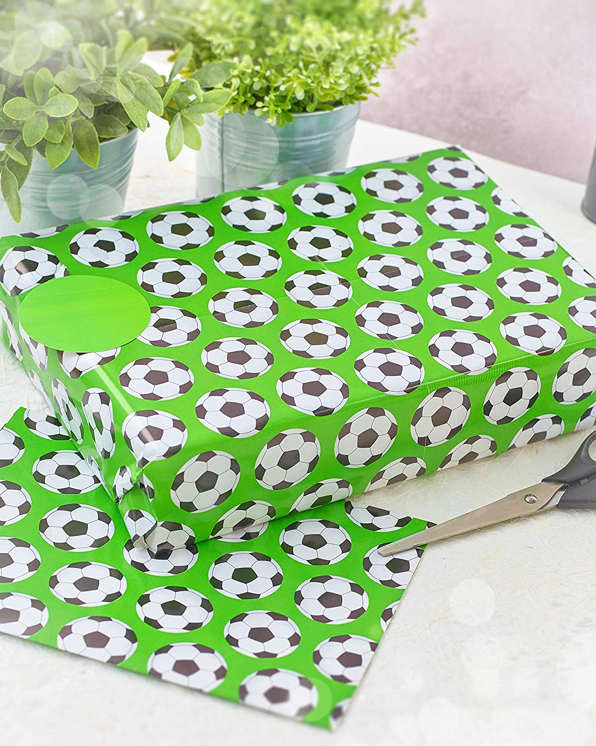 Football Design Gift Wrap 2 Sheets 2 Tags