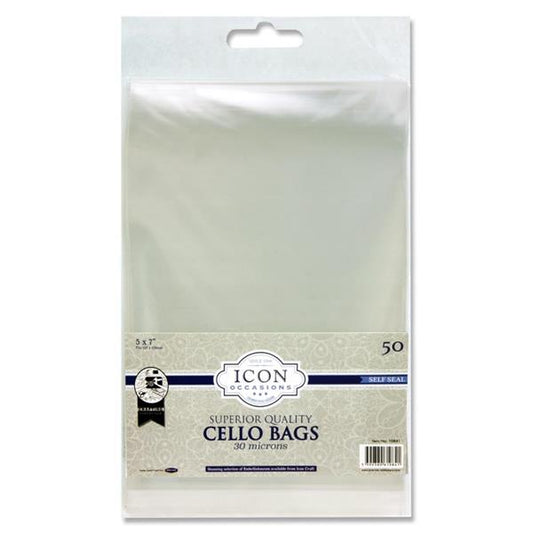 Pack of 50 5"x7" Self Seal Cello Bags by Icon Occasions