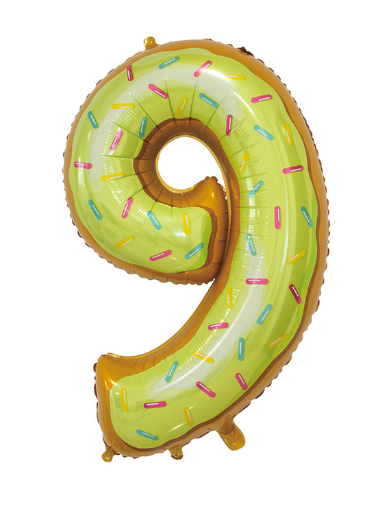 Giant Foil Young Editions Doughnut Theme Design 9 Number Balloon