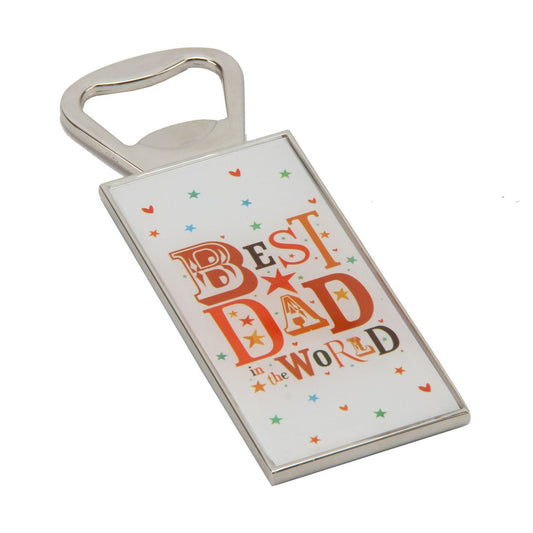 Best Dad in the World Metal & Epoxy Bottle Opener in Gift Box