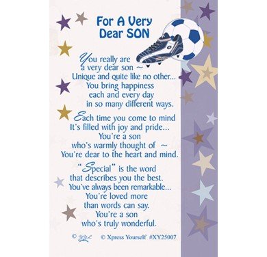 Keepsake Card For A Very Dear Son