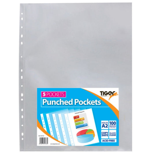 Pack of 5 A2 Punched Pockets