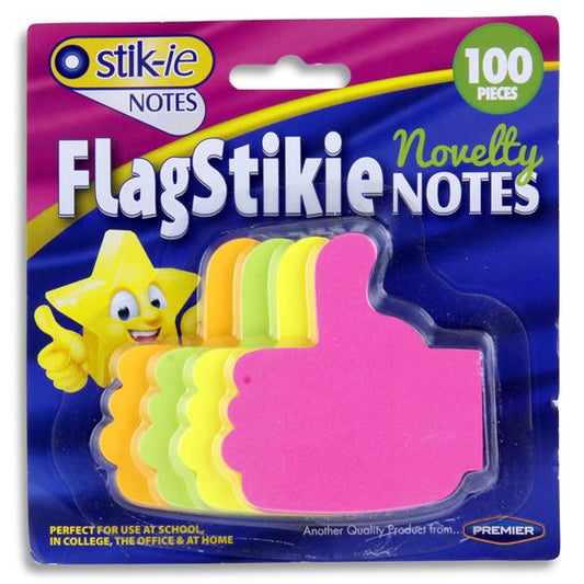 Pack of 100 Novelty Thumbs Up Flag Sticky Notes by Stik-ie