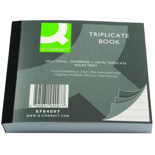 Q-Connect Feint Ruled Triplicate Book 102x127mm