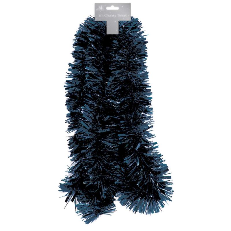 2m Navy Blue Christmas Chunky Tinsel