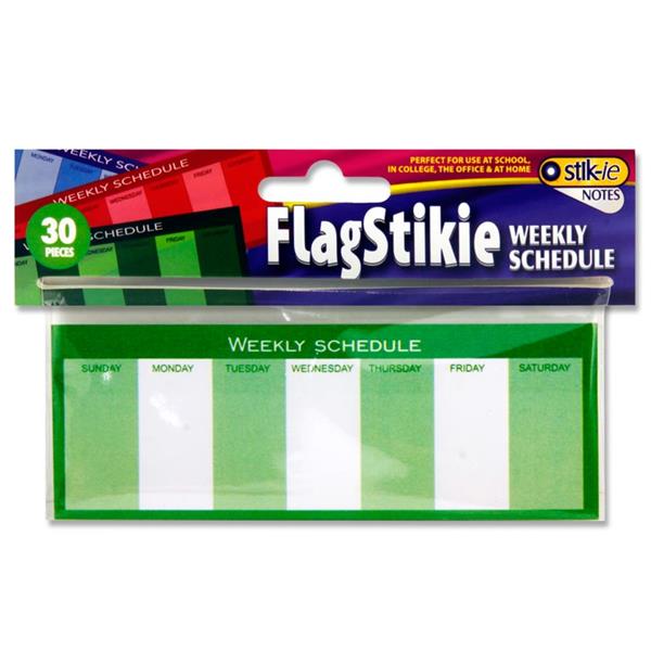 30 Sheets Flagstickie Weekly Schedule Stickey Notes