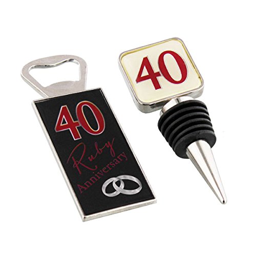 Amore 40th Ruby Anniversary Gift Set Bottle opener & stopper