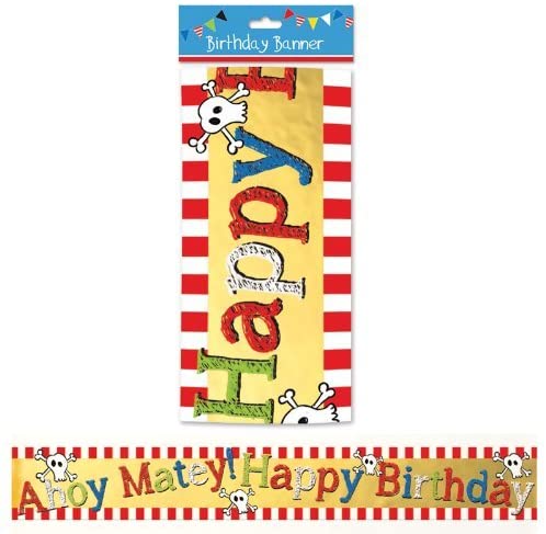 Foil Birthday Banner Pirates Design