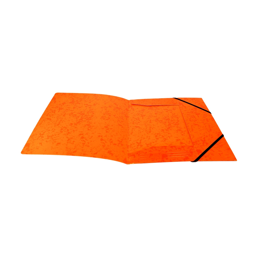 A4 Orange Card 3 Flap Folder With Elastic Closure