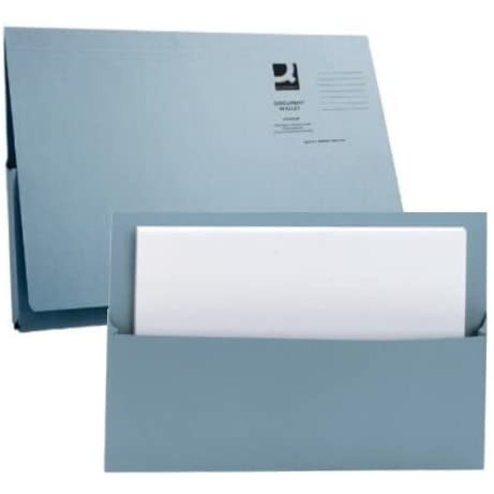 Pack of 50 Foolscap Blue Long Flap Document Wallets