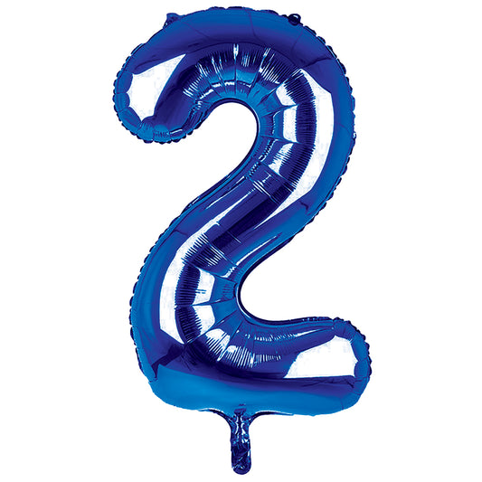 Giant Foil Dark Blue 2 Number Balloon