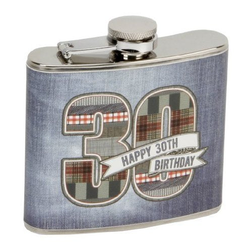 Laura Darrington Denim Collection 30th Birthday Hipflask