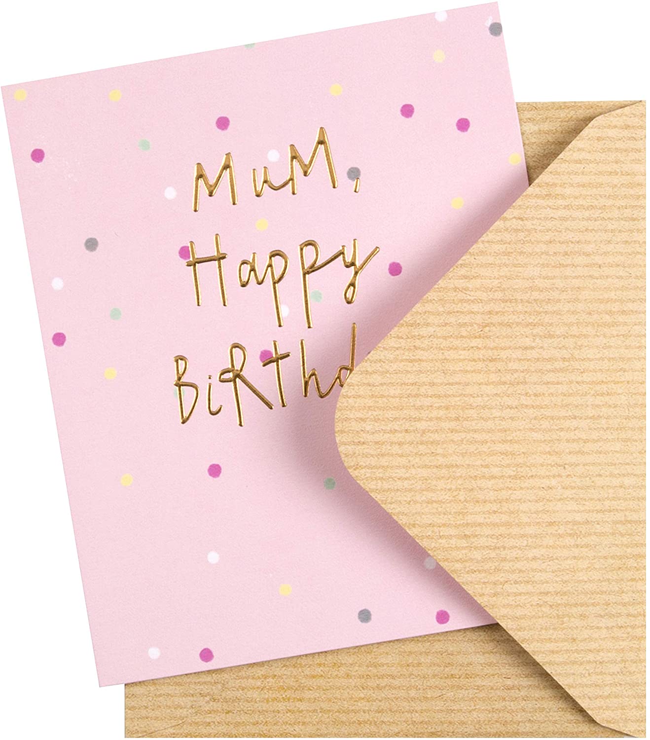 Embossed Text Design Mum Birthday Card "Blank" 